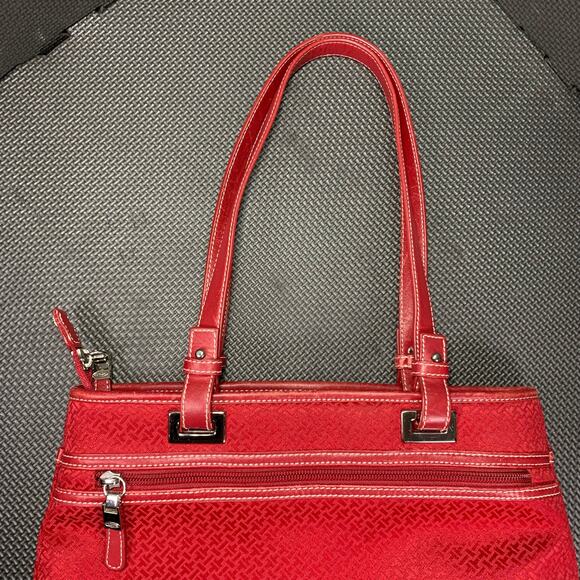 🔴 TABOLS Casual Leather Red Shoulder and Handbag Purse Size Medium CA 23147 - Picture 7 of 11